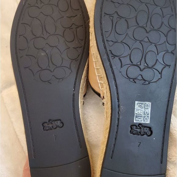 Coach Channing Leather Logo Slip On Espadrille Mules - Picture 8 of 16